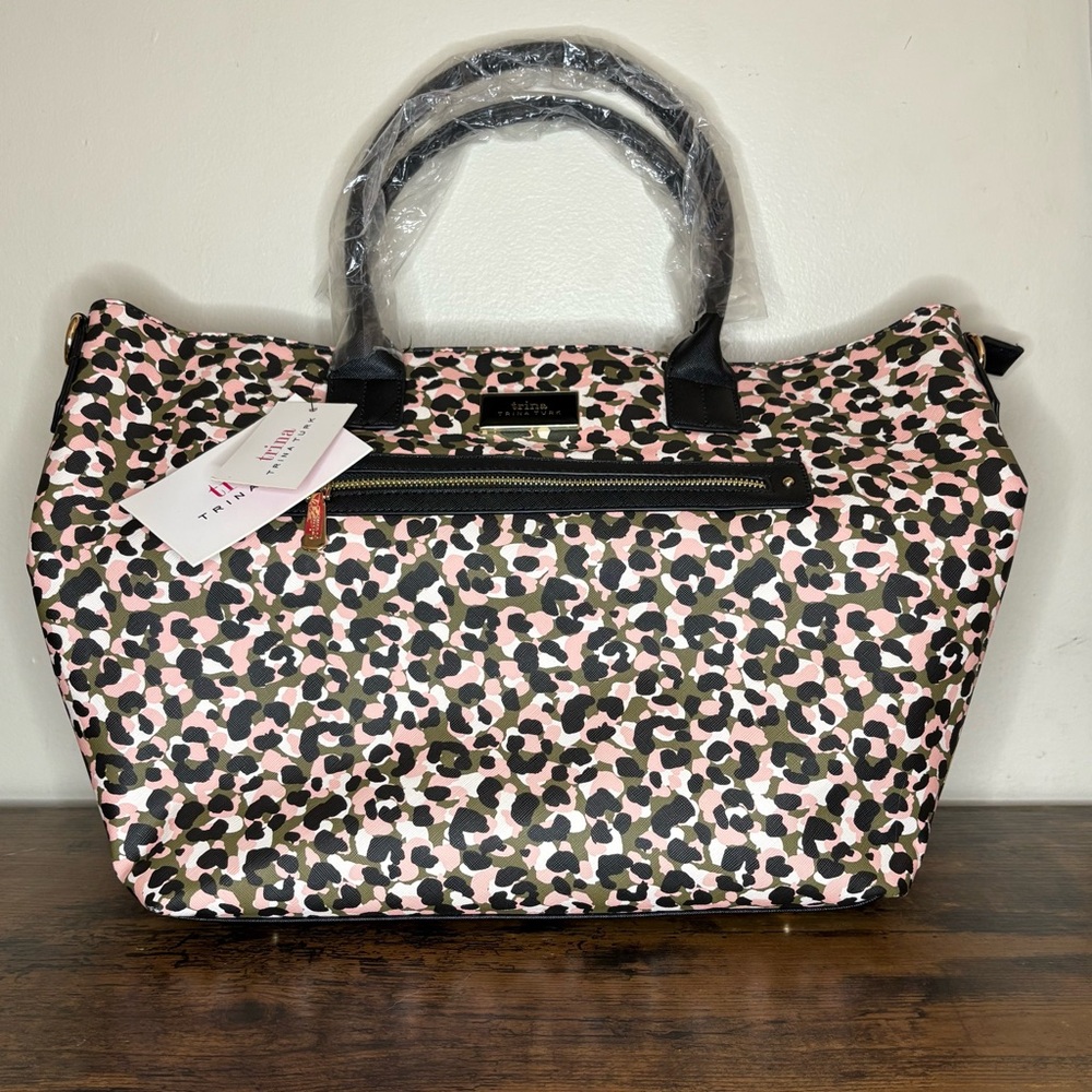 Trina Turk | Leopard Crossbody Tote, Pink Leopard NWT - Picture 2 of 15